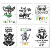 Animal Retro Hip Hop Slang Themed Valentine'S Day Classroom Sharing Card Set Of 24, You'Ve Got That Rizz Bruh