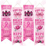 4 Pcs Pink out Breast Cancer Awareness Banner Decoration, Football