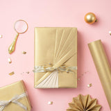 Gold Wrapping Paper - Christmas Gift Wrap Pearly - Luster Paper Perfect For Wedding, Birthday, Valentine'S Day, Christmas, Baby Shower, Diy Bouquet -17 Inches X 32.8 Feet