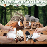 37 Pcs Safari Animals Blindfolded Diaper Changing Bottle Chug Baby Shower Games Juegos Para Baby Dolls Diapers For Gender Reveal Games Prizes Gifts For Adults