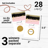 Blush & Gold Scratch-Off Game Cards For Bridal, Baby Showers, Weddings, Raffles - 28 Pack