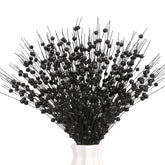 12 Pcs Artificial Glitter Berry, Black Glitter Picks Artificial Berries Stems For Christmas Ornaments Fake Stem Decorative Sticks For Vases Tall Diy Wreath Halloween Decor