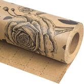 Floral Wrapping Paper, Brown Wrapping Paper, Vintage Black Floral Design With Cut Lines For Upscale Gifts, Birthday, Bridal Shower, Wedding, Mother’S Day, Valentine'S Day, 17 In X 33 Feet