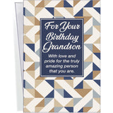Grandson Birthday Card - Large Card Opens To 10" X 7.75" - Made In Chicago - Perfect Design & Message - Premium Envelope & Sturdy Mailer 95789