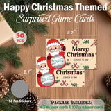 50Pcs Christmas Scratch Off Cards, Xmas Santa Scratcher Tickets, Winter Holiday Party Games Card For Baby Shower Bridal Shower Birthday Favor Supplies - B02