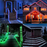 100FT Outdoor LED Rope Lights 300 LED Warm White and Color Changing Waterproof Plug In String Lights with Remote