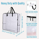 4 Pack Wreath Storage Bag And Christmas Decoration Garland Container, 30 Inch Clear Wreath Bag, Holiday Decoration Organizers. Moving Boxes, Packing Supplies For College (Square - 4 Pack)