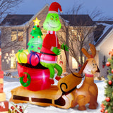 6.8Ft Christmas Inflatables Outdoor Decorations,Inflatable Green Monster Yard Decorations With Led Lights For Indoor Out