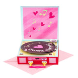 My Favorite Record Player Pop Up Card, 6.5 Inches 3D Greeting Card, “You’Re My Favorite” Vinyl Message, Romantic Gift For Valentine, Anniversary, Birthday, Includes Envelope & Message Note