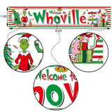 Welcome To Christmas Fence Banner Winter Holiday Party Decoration Xmas Decor Yard Outdoor Hanging Banner