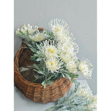5Pcs Artificial Flocked Crab Claw Chrysanthemum Bouquet Realistic Faux Flowers For Home Photography Props Wedding Decoration 15'' (White)