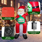 5.6 Ft Christmas Inflatable Santa Claus Built-In Led Lights, Blow Up Outdoor Yard Decoration For Xmas Holiday Party Gard