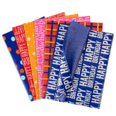 120 Count Happy Birthday Gift Tissue Paper - Assorted Pattern Wrapping Paper - 13.8 X 19.7 Inch - Classic, Unique - Mixed Color - Birthday Occasion