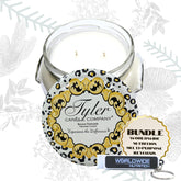 Bundle Compatible With Tyler Candle Company Winter Wonderland Scent Jar Candle - Luxurious Scented Candle With Essential Oils - Large Candle 22 Oz With Keychain
