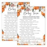 Pumpkin Baby Shower Games, Autumn Theme Baby Shower Game Cards For 25 Guests, Gender Reveal Party Decorations Favors, Fall Thanksgiving Baby Shower Party Ideas And Activities -06