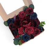 Artificial Wedding Flowers Combo For Bouquets & Centerpieces, Diy Flowers (Burgundy & Navy)