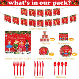 172 Pcs Nutcracker Party Supplies - Merry Christmas Banner, Tablecloth, Disposable Tableware, Napkins For Xmas Theme Holiday Party - Serves 24