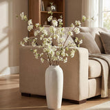 6Pcs 39.3 Inch Artificial White Snow Willow Branches For Vases Fake Artificial Flowers Real Touch Branches Fake Plants For Wedding Party Home Living Room Kitchen Decoration