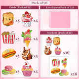 Valentines Day Cards For Kids - 32 Pack Valentines Day Exchange Cards For Children With Cute Pink Envelopes Stickers/Bookmarks Perfect Valentines Day Cards For School Classroom Exchange Gifts
