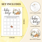 Fall Baby Shower Games, Baby Shower Bingo Themed Gender Reveal Party Game, Fall Festival Games Cards With Pumpkin Design, Boho Baby Shower Games, Thanksgiving Party Supplies -01