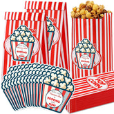 Set Of 30 Valentines Paper Popcorn Bags With Stickers, 11.8In Tall Large Capacity Popcorn Containers With Stickers For Valentine'S Day Gift Party Favors Movie Nights Decorations