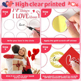 Diy Valentine'S Day 14 Things I Love About You Card For Husband Wife Boyfriend Girlfriend Her Him, 2 Sheets Personalized Valentines Scratch Off Cards Set, Date Night Game Gift Ideas (Red)