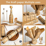 Kraft Gift Wrap Roll -17 Inch X 32.8 Feet -Metallic Silver Stars With Unique Irregular Plaid Gift Wrap Paper Design For Christmas, Holiday, Party, Celebration