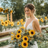 10Pcs Artificial Sunflower With Stems – Single Long Stem Silk Sunflower, Lifelike Yellow Fake Sunflower For Vase Diy Bouquet Wedding Centerpieces Party Garden Home Décor