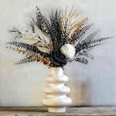 Gothic Aesthetic Decorative Floral Arrangement Black And White Roses With Metallic Veins Church Wedding/Gothic Decor Home Decor Ornament Photography Prop