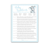 Blue Elephant Baby Shower Games — Baby Traditions Around The World Game — Pack Of 25 — Fun Facts Trivia, Little Peanut Boy Baby Shower Activity, Couples Shower Gender Reveal Party G501-Btw