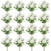 16 Pack White Peonies Artificial Flowers, Fake Silk Hydrangea Bouquet For Bridal Wedding Home Table Decor Reusable Dining Opening Ceremony Birthday Arrangement Faux Floral