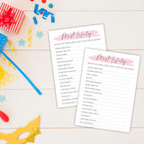 Minimalism Birthday Party Game Cards - Most Likely - 20 Blush Double-Sided Fill In Style Birthday Party Game Cards For Girls, Party Favor & Activities - A06