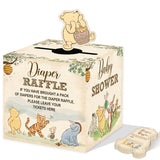 Winnie Baby Shower Decorations, Pooh Party Decorations, The Pooh Baby Shower Games, Winnie Diaper Raffle Box With 50Pcs Cards?Newborn Party Favors Boys And Girls First Birthday Supplies