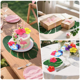 120Pcs Luau Party Decorations Fake Plants Palm Leaves Monstera Hibiscus Flowers Simulation Artificial Leaf For Hawaiian Luau Safari Parties Jungle Beach Wedding Birthday Theme Party Table Decorations