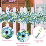 2 Pcs 6 Ft Daisy Flowers Garland - Summer Floral Artificial Blue And Green Leaves Daisy Garland For Mantle Realistic Hanging Flower Decor For Home Fireplace Stairs