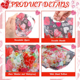 60 Pcs Valentine'S Day Sealing Candy Bags With Zipper Love Heart Treat Goodie Bag Valentines Sealing Pouches With Handles Plastic For Valentines Party Favor Classroom Exchange Prizes Supplies