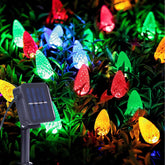2 Pack 50 Led C6 Solar Outdoor Christmas Decorations, 8 Modes 23Ft Strawberry String Lights,Christmas Fairy Lights Opera