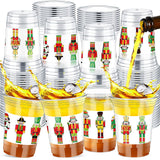 48 Pcs Disposable Christmas Plastic Cups 12 Oz Nutcracker Christmas Cups Xmas Winter Holiday Tumbler Drinkware For Beer Coffee Beverage Merry Xmas Party Supplies Decorations Favor