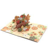 Pumpkin Harvest 3D Pop Up Thanksgiving Card, Autumn, Halloween, Sunflower, Fall For Family, Parents, Grandma, Women, Mom