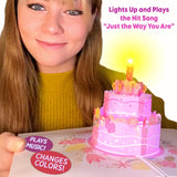 Birthday Cards With Lights & Music - Pop Up Birthday Card For Mom, Son, Women & Men (Pink Cake)