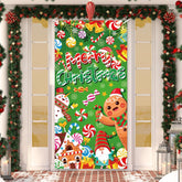 Peppermint Christmas Decorations Door Cover, Merry Christmas Peppermint Candy Door Banner For Xmas Front Door Decor, Christmas Sweet Candy Welcome Sign For Front Door Decor Photo Props