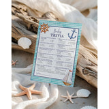 Nautical Baby Shower Games — Baby Trivia Game — Pack Of 25, Rustic Navy Blue Anchor, Ahoy Boy Couples Shower Game, Sail Boat Fun Baby Facts Gender Neutral Nautical Theme Shower Activity G807-Trv