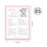 What'S On Your Phone Baby Shower Game — Pack Of 25 — Girl Pink Elephant Baby Shower Games, Cute Pink Polka Dot Baby Elephant Little Peanut Theme, Baby Girl Shower Activity G500-Phn