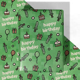 Pixel Style Birthday Wrapping Paper - 4 Jumbo Sheets, 28 * 40 Inches - Retro Video Game Gift Wrap With Happy Birthday, Perfect For Adults Boys Girls Birthday Party