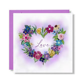 Mother'S Day Card, Colorful Flower Heart Card, Love Greeting Card, Romantic Quilling Quilled Card For Anniversary, Wedding, Valentine, For Mom Dad Couples Parents Friend (Flower Heart)