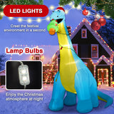 10 Ft Christmas Inflatable Outdoor Decorations, Giant Christmas Dinosaur Blow Up Yard Decor With Christmas Hat & Tree, B