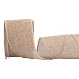 Natural Burlap Ribbon - 2.5 Inch X 10 Yards | Faux Jute Wired Ribbon For Wreaths, Christmas Decorations, Rustic Weddings, And Large Bow