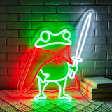 Frog Neon Sign Cute LED Wall Light Green Red USB Powered Man Cave Room Decor