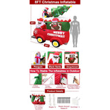 8 Ft Tall 8 Ft Long Giant Christmas Inflatable Black Santa Claus In Truck Outdoor Decoration With Gingerbread Penguin Xm