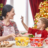 6 Pcs Christmas Cookie Storage Buckets With Lids Decorative Christmas Themed Plastic Bucket Stackable Snack Container Cookie Jars Winter Candy Containers For Holiday Baked Goods Gift Giving